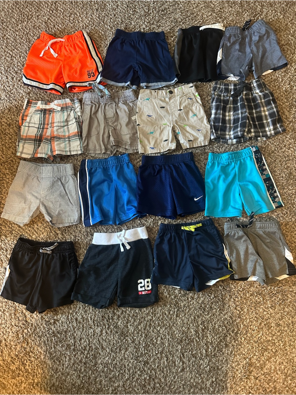 Assorted Boys' Athletic and Casual Shorts - Navy, Black, Gray, Blue, Orange